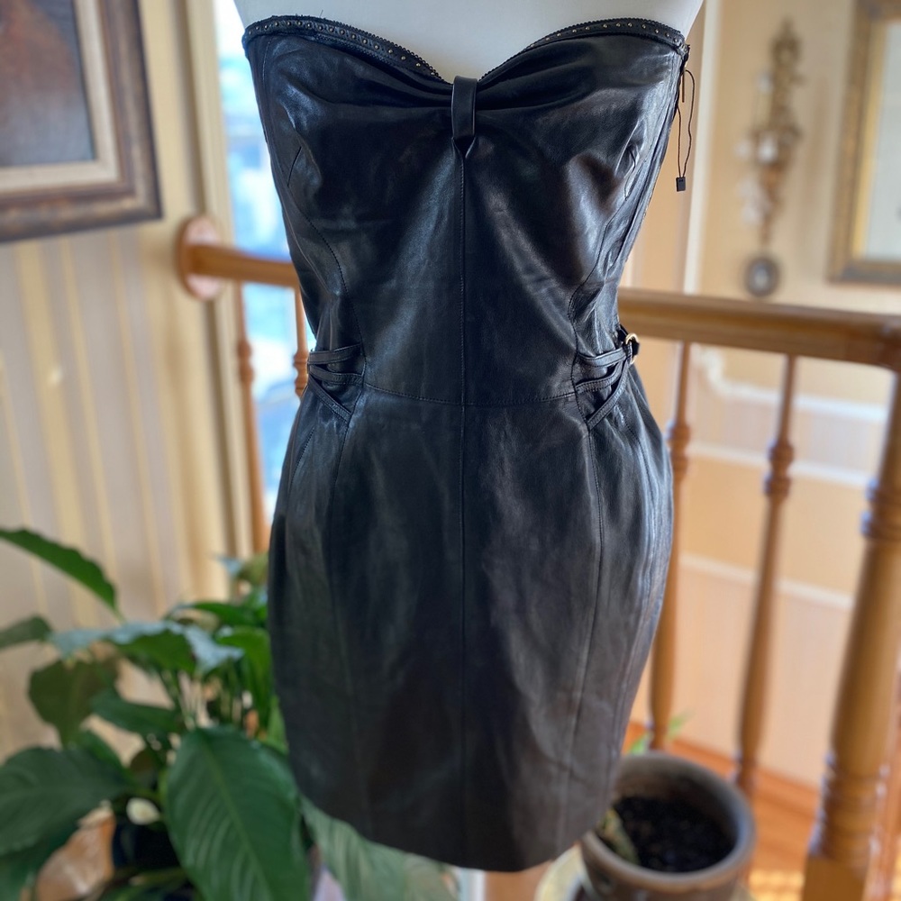 Roberto Cavalli Leather Mini Dress